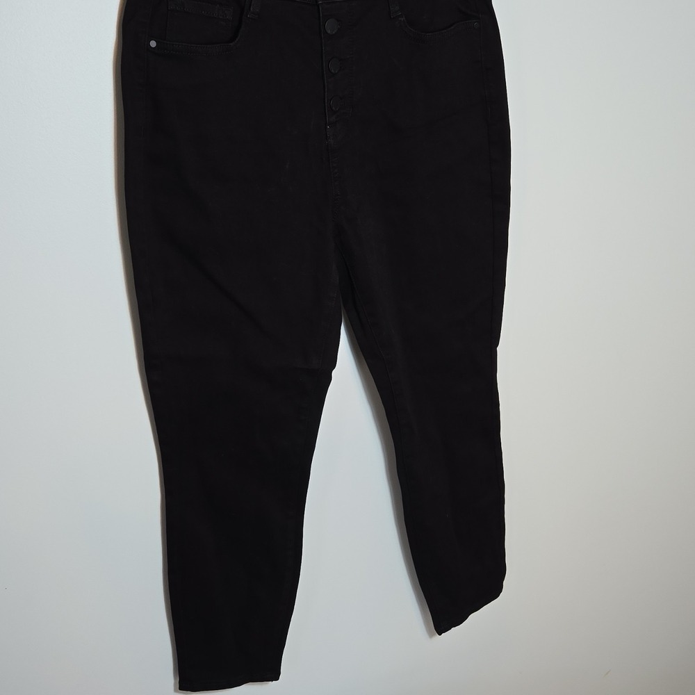 Nine West Denim Black Skinny High Rise Button Stretch 5-Pocket Women